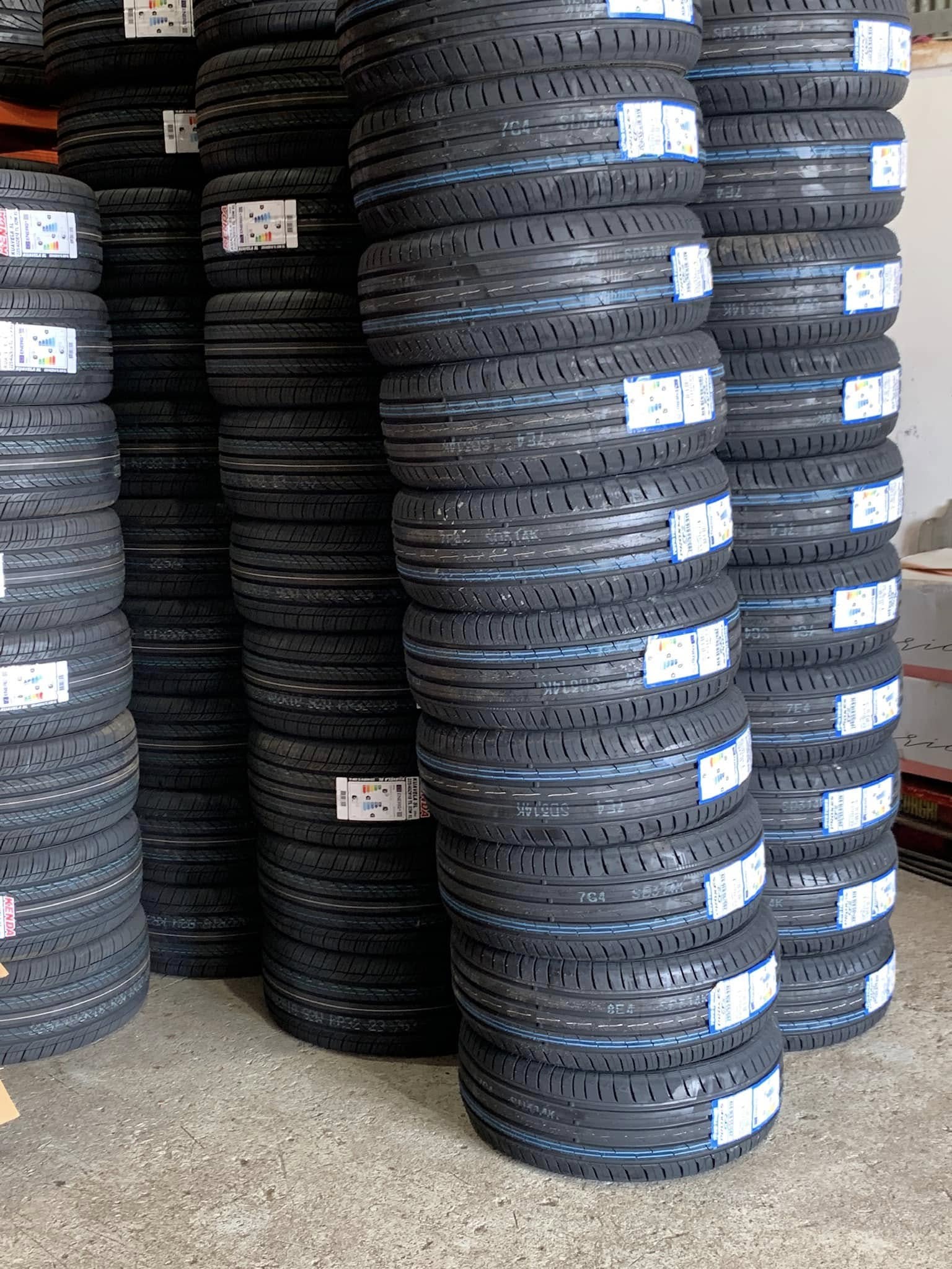 Stacks of tyres